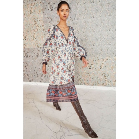 Ulla Johnson Romilly Dress Pristine Size‎ 6 Floral Romantic Feminine Swiss Dot - Picture 4 of 17